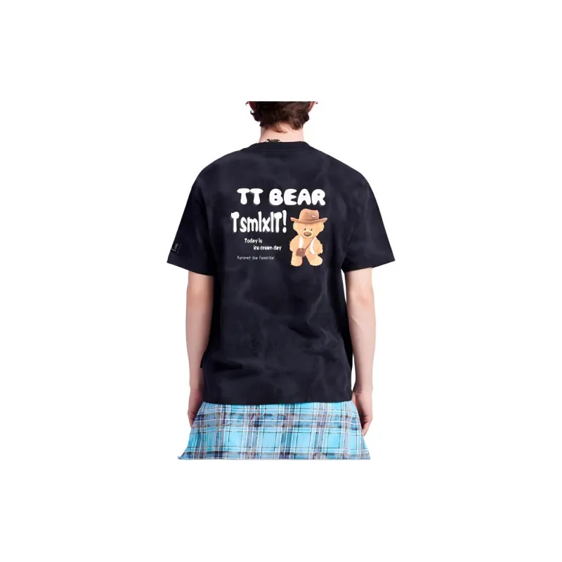 TSMLXLT T Shirt Men's Black Tie Dye-2
