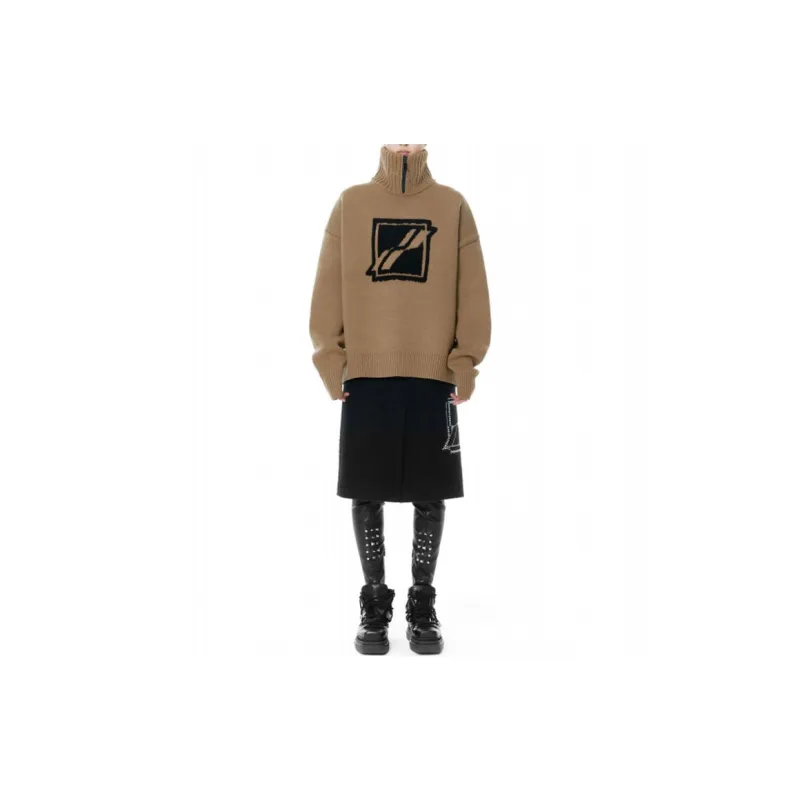 WE11DONE Square Logo Pile Knit Jumper-3