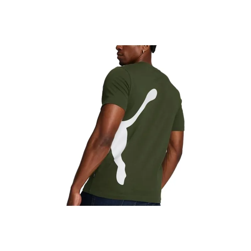 PUMA Oversized Logo T-Shirts Men Green-4