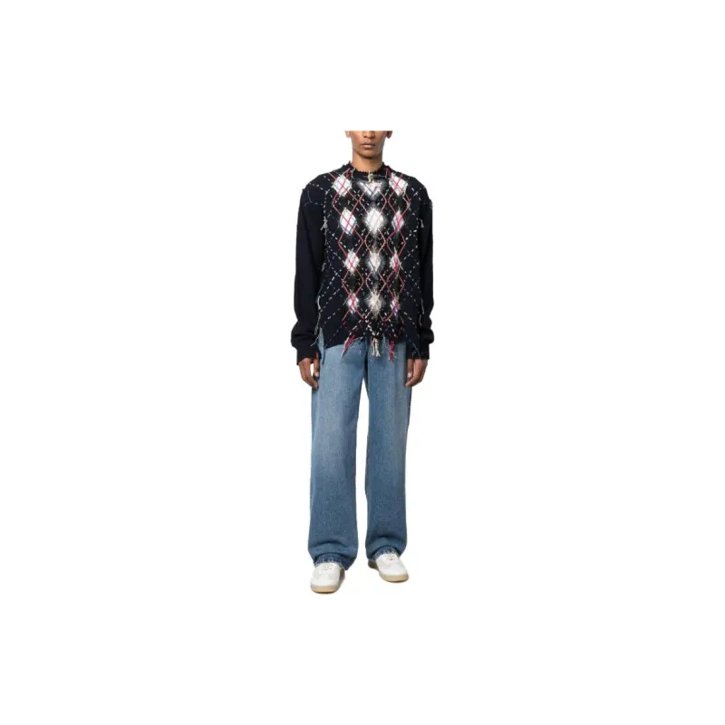 Maison Margiela Contrasting Stitch Detailed Knitted Jumper-2