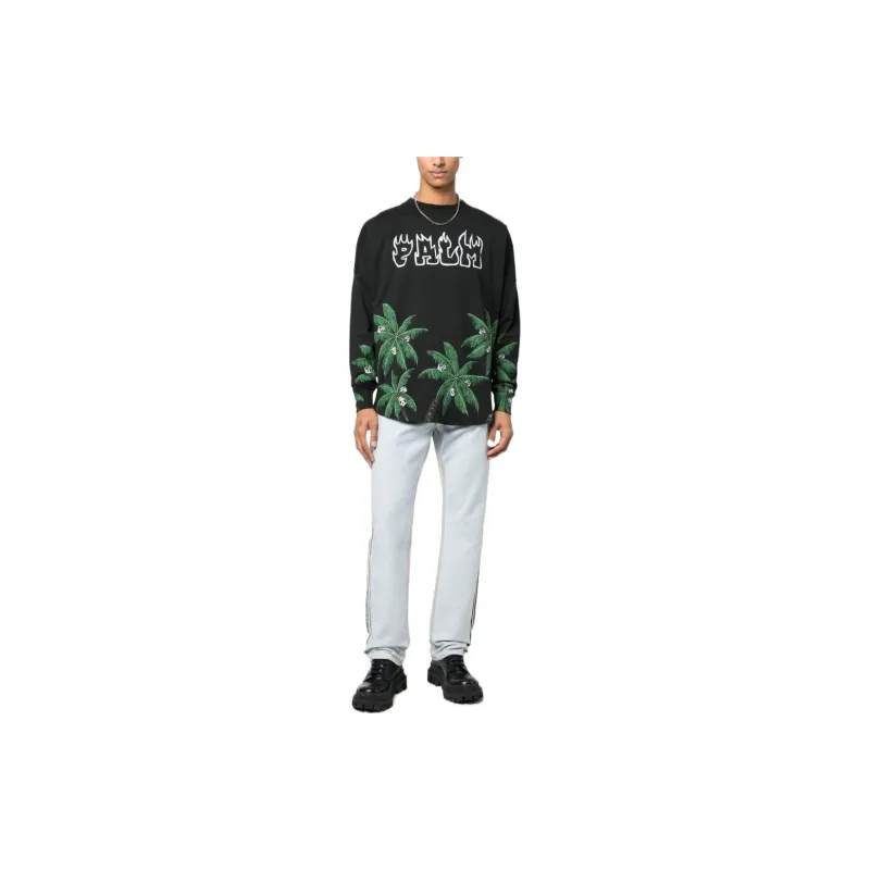 PALM ANGELS Palms&Skull Over L/S T Shirt-1