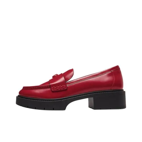 COACH Leah Loafers 4cm Women's Red