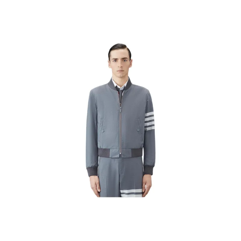 THOM BROWNE 4-Bar Zipped Bomber Jacket-2