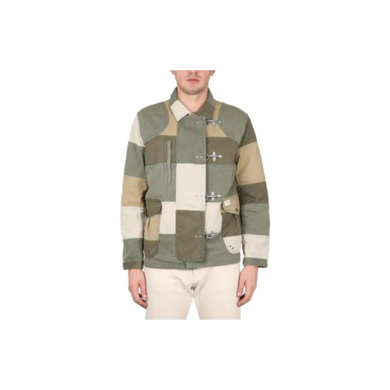 FAY Long Sleeved Patchwork Shirt Jacket-2