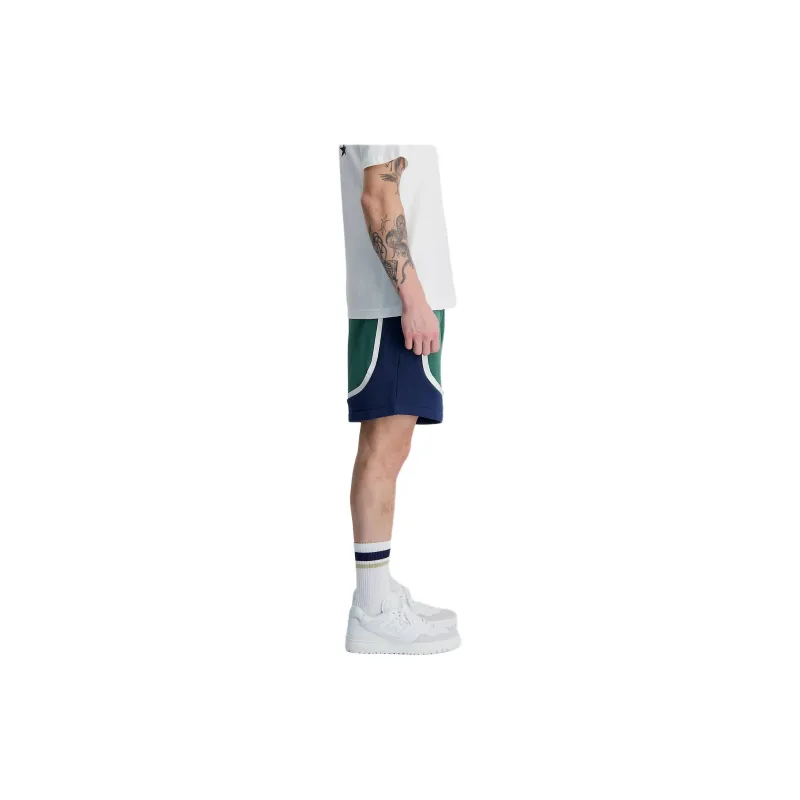New Balance Hoops Fleece Team Casual Shorts Men's Green-5