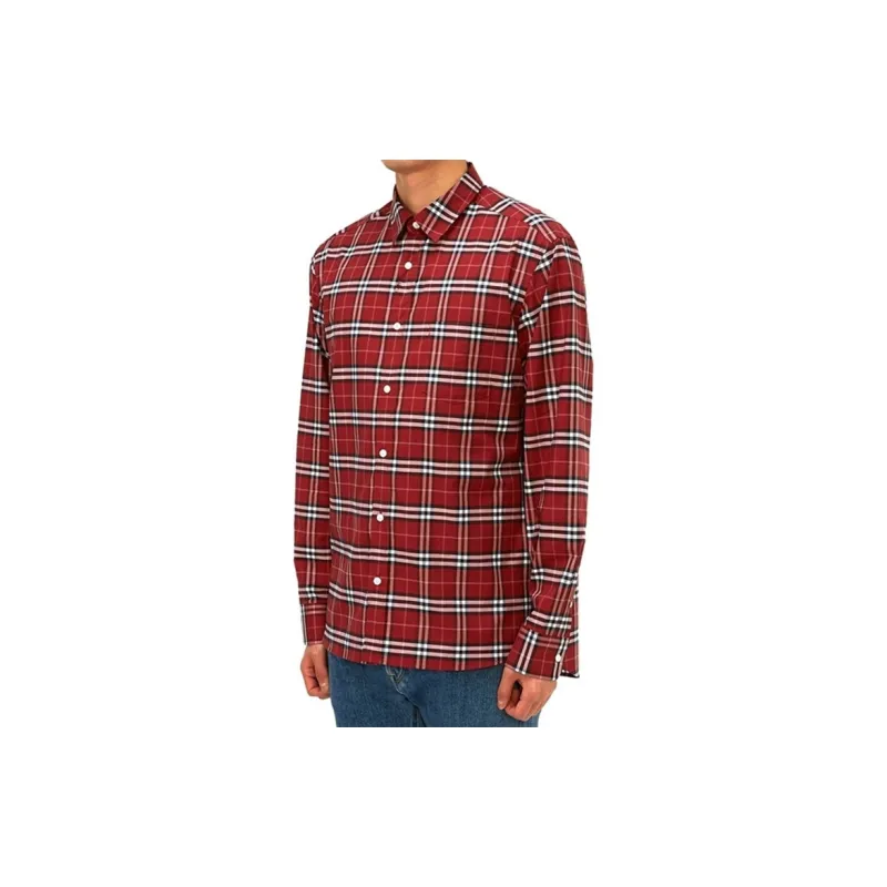 Burberry Check Stretch Cotton Poplin Shirt-5