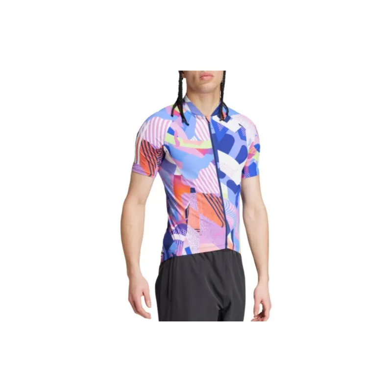 Adidas Essentials 3 Stripes Pattern Clash Cycling Jersey-3