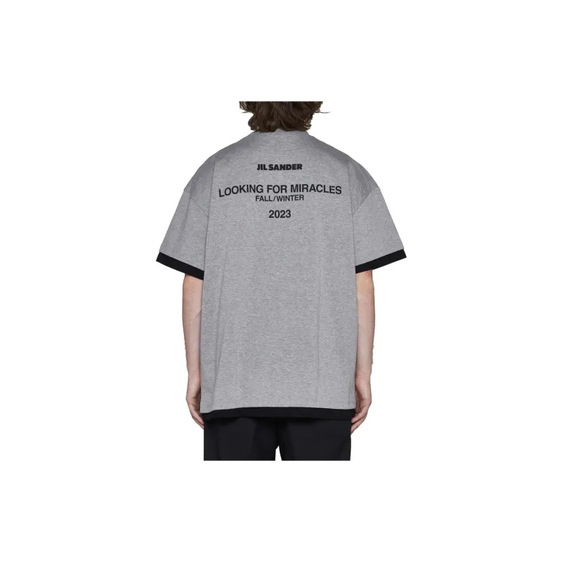 JIL SANDER Logo print Layered T shirt-3