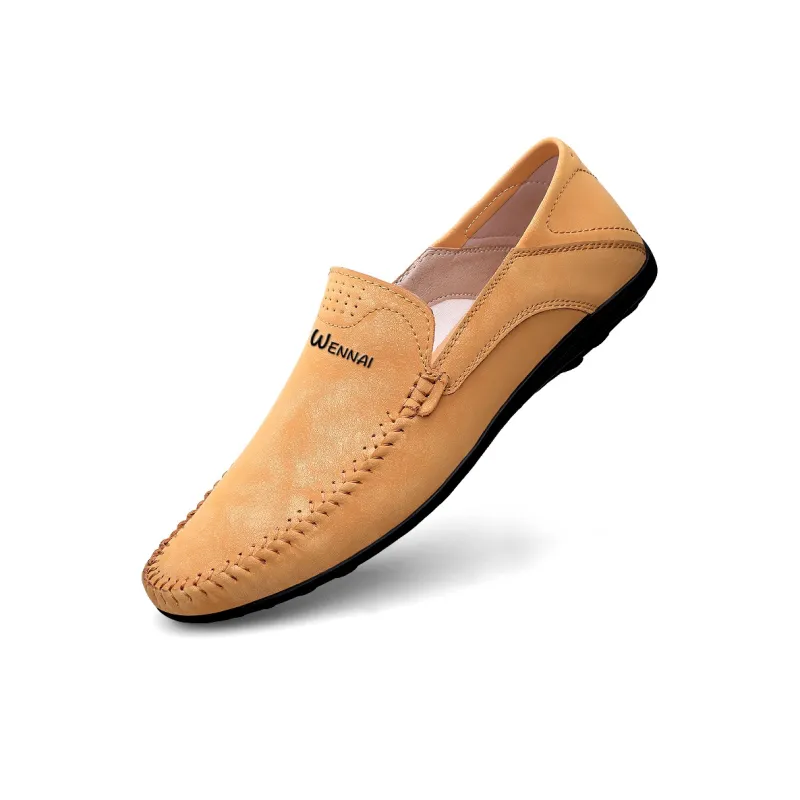 Wen Nai Gommino Loafers Men Black/Gray/Yellow Brown-13