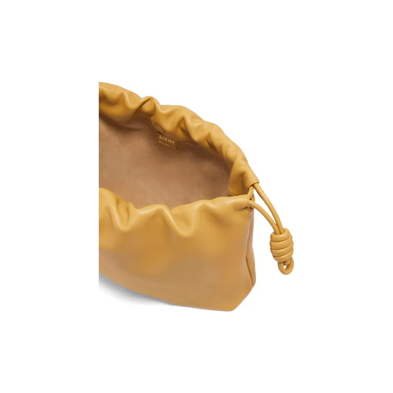 LOEWE Flamenco Soft Nappa Sheep Leather Clutch Large Size Women's Durian Yellow-7