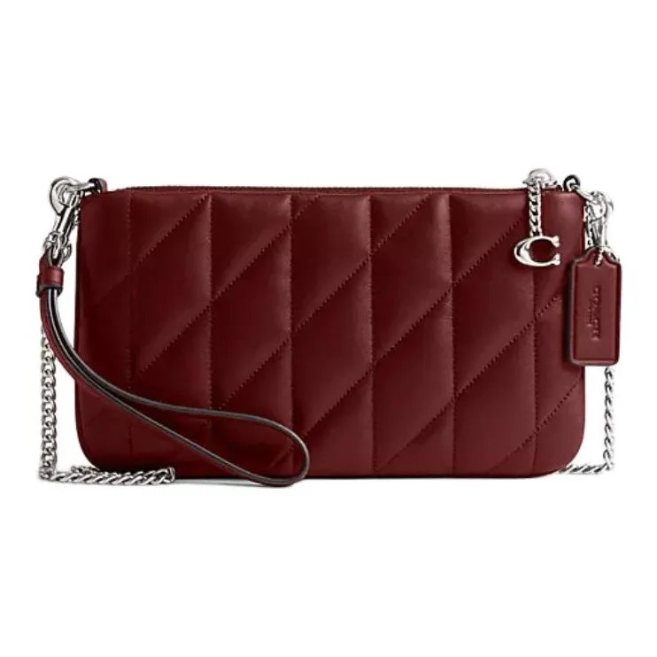 COACH Pouch Nappa Leather Clutch Trumpets Women's Burgundy-0