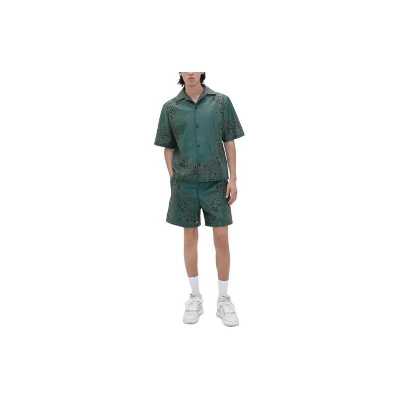 AMIRI Leather Bandana Short Sleeve Shirt-1