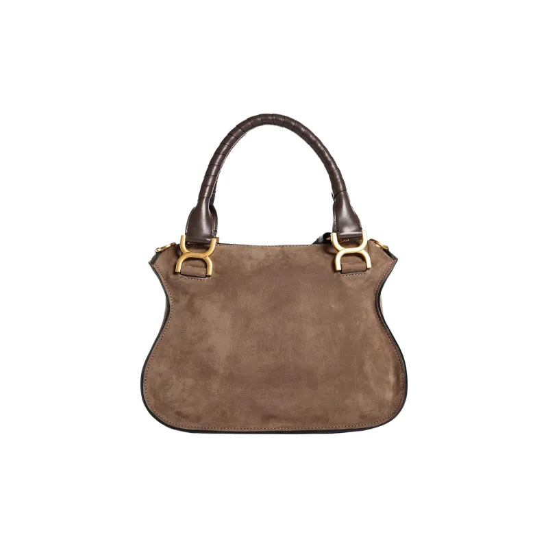 Chloe Marcie Calfskin Shoulder Bag Crossbody Bag Handbag Women's Dark Brown-2