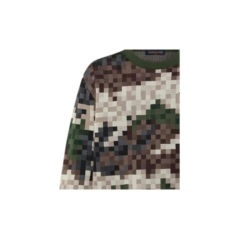 LOUIS VUITTON Damier Damoflage Cotton Jacquard Pullover-6