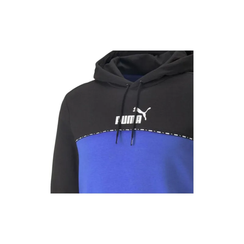 PUMA ESS BLOCK X TAPE HOODIE FL Sweatshirt Men's Blue-6