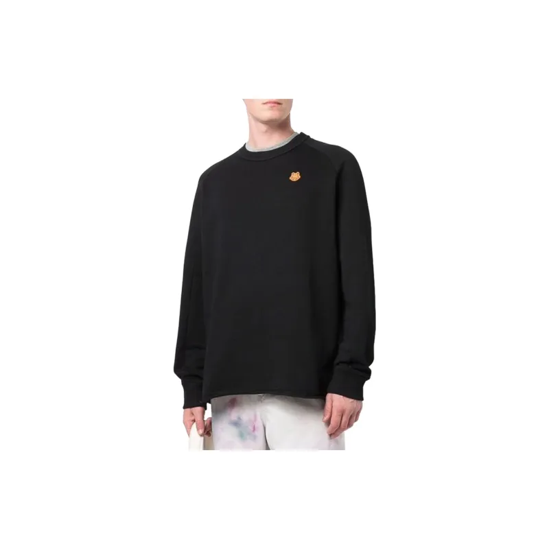 KENZO Logo Patch Ribbed Hem Sweatshirt-3