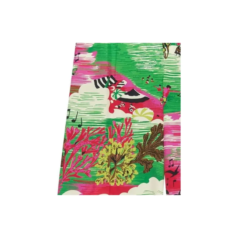 GUCCI Painterly print Silk Shorts-4