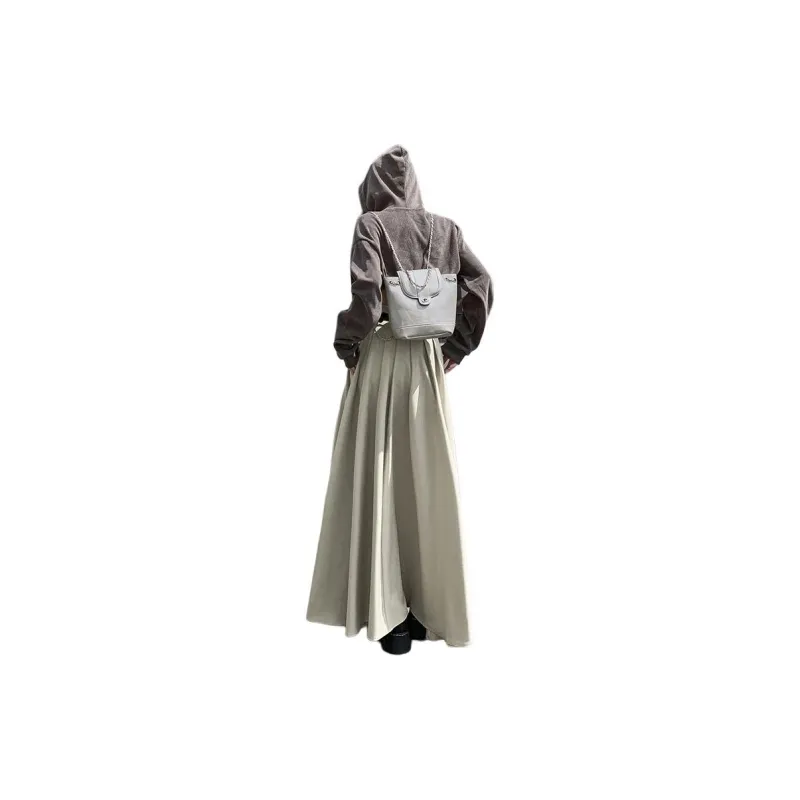 ZAZN Casual Long Skirts Women's Black Includes Belt-5