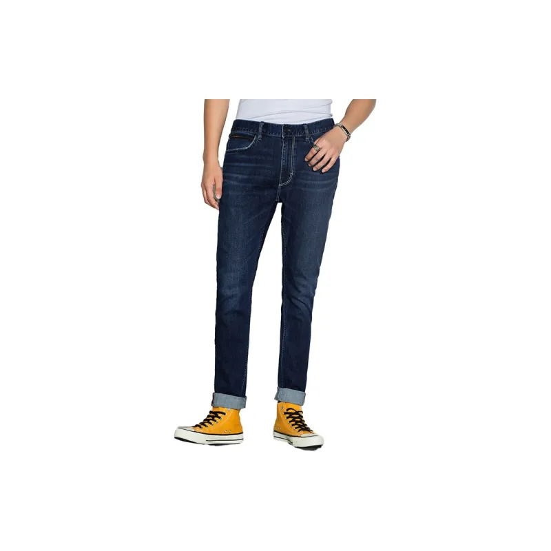 Lee FW22 Slim Fit Pants Jeans Men's Dark Blue-4
