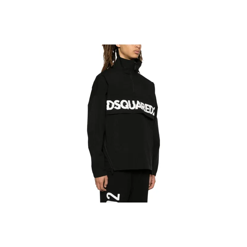 DSQUARED 2 Logo Printed High Neck Jacket-3