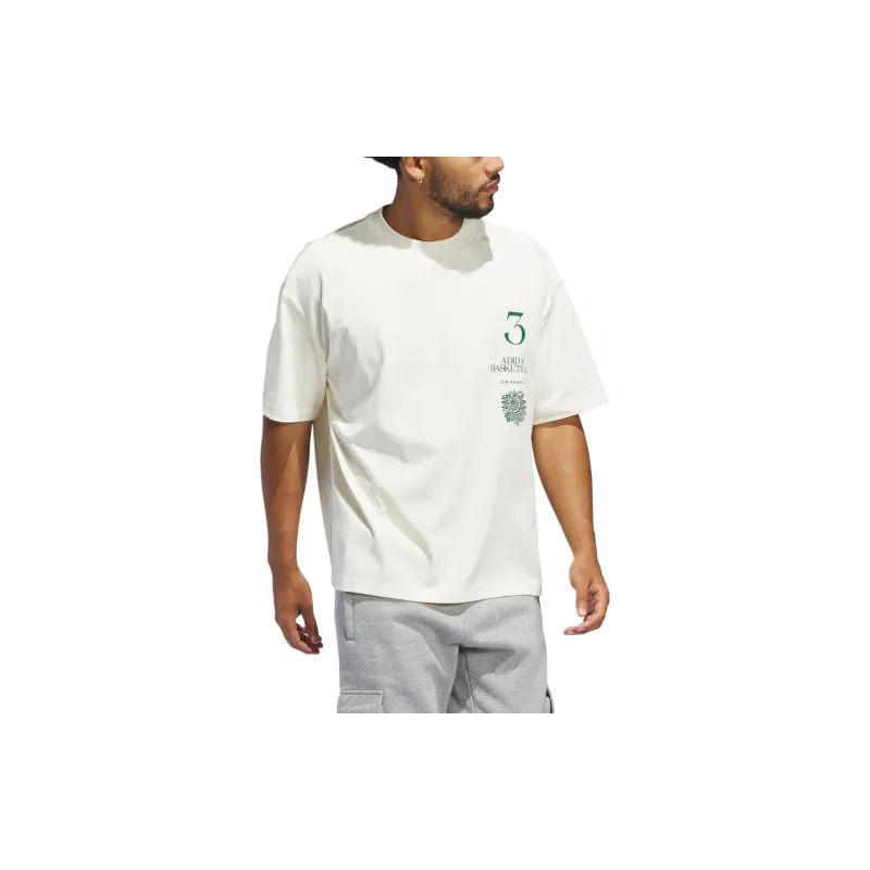 Adidas Originals LA TO THE WORLD GRAPHIC TEE T Shirt Unisex Ivory/Forest Green-2
