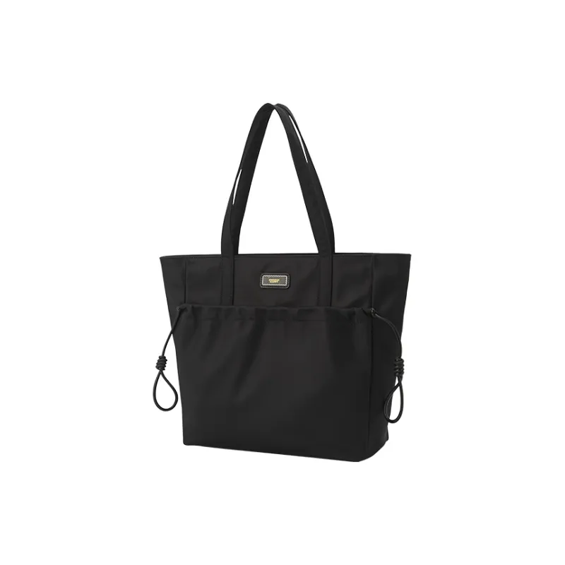 SEM/R Polyester Tote Bag Shopping Bag Shoulder Bags Large Size Women's Khaki/Black-8