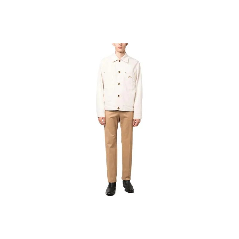 VERSACE Logo print Cotton Shirt Jacket-1