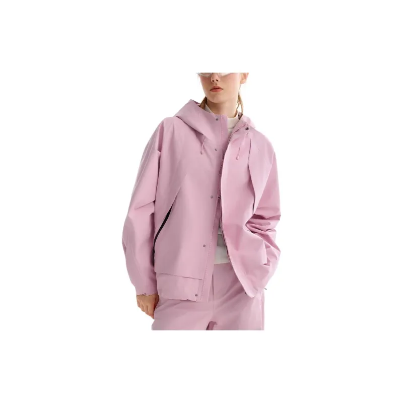 FILA Fitness Hiking Water Resistant Windproof Breathable Windbreaker Jacket Unisex Dark Cherry Blossom Pink-1
