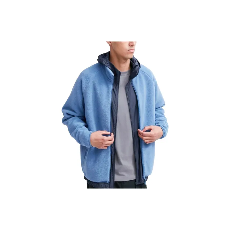 UNIQLO Velvet-feel Coat Unisex Pink Blue-2