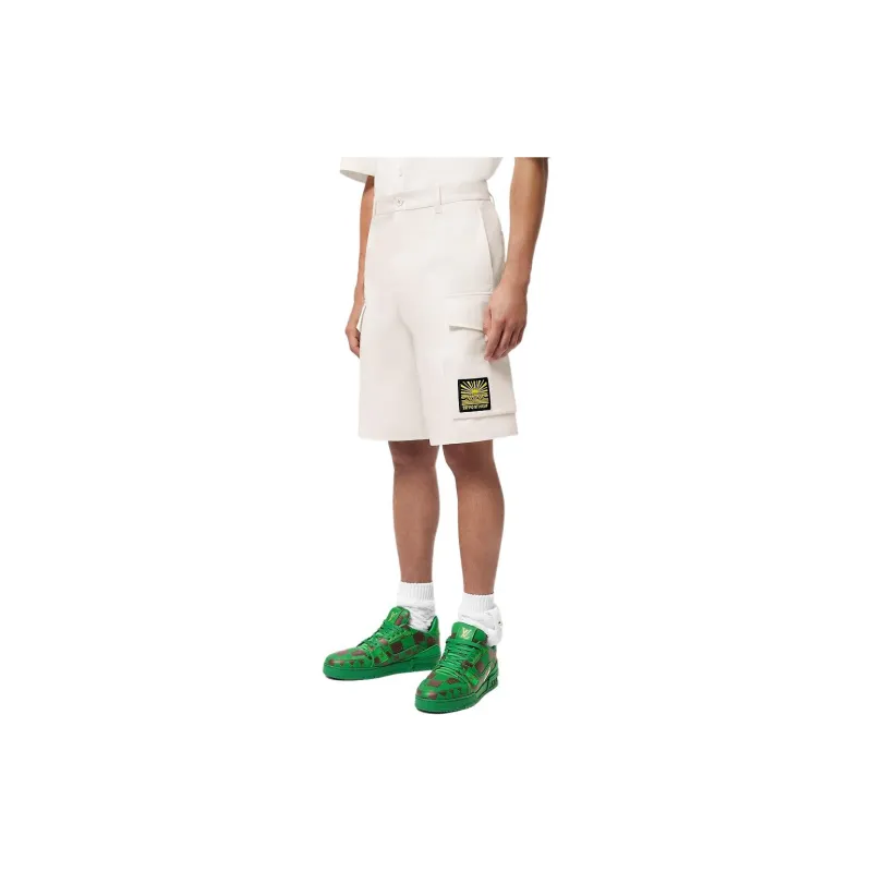 LOUIS VUITTON Embroidered Cotton Cargo Shorts-4