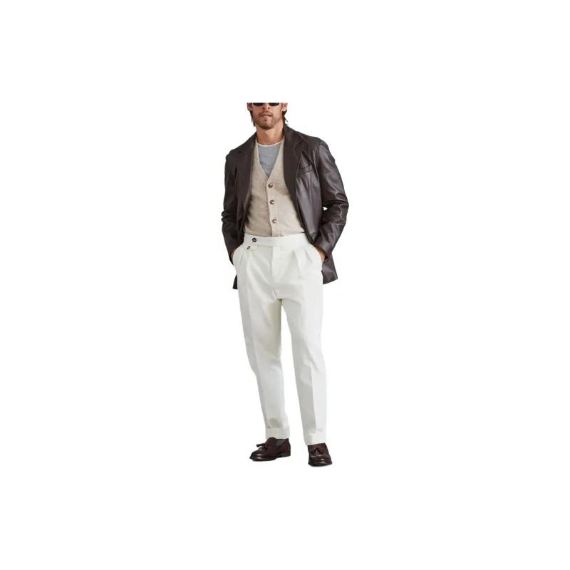Brunello Cucinelli Pleated Tapered Trousers-1