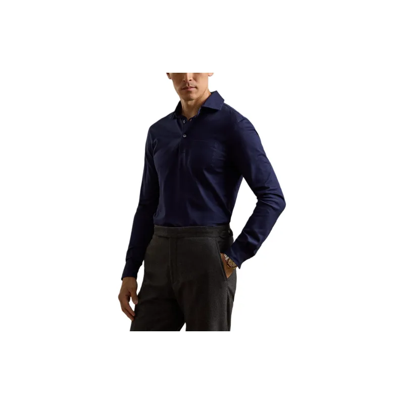 Ralph Lauren Purple Label FW24 Polo Shirt Men's Classic Deep Blue-2