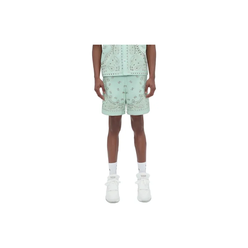 AMIRI Leather Bandana Shorts-1