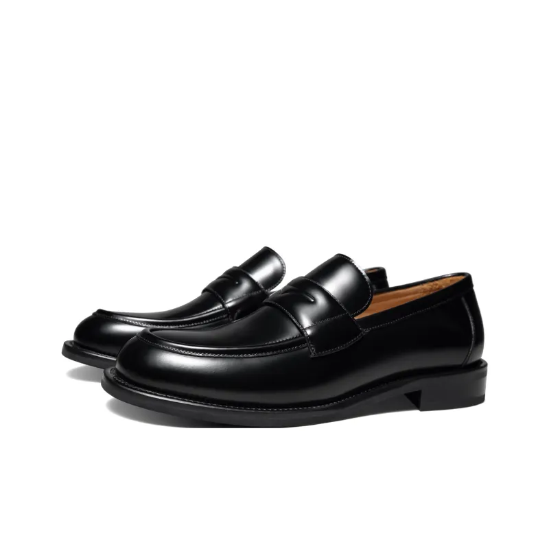 THOM WILLS British Business Casual Versatile Slip on Loafers Men's Black-1