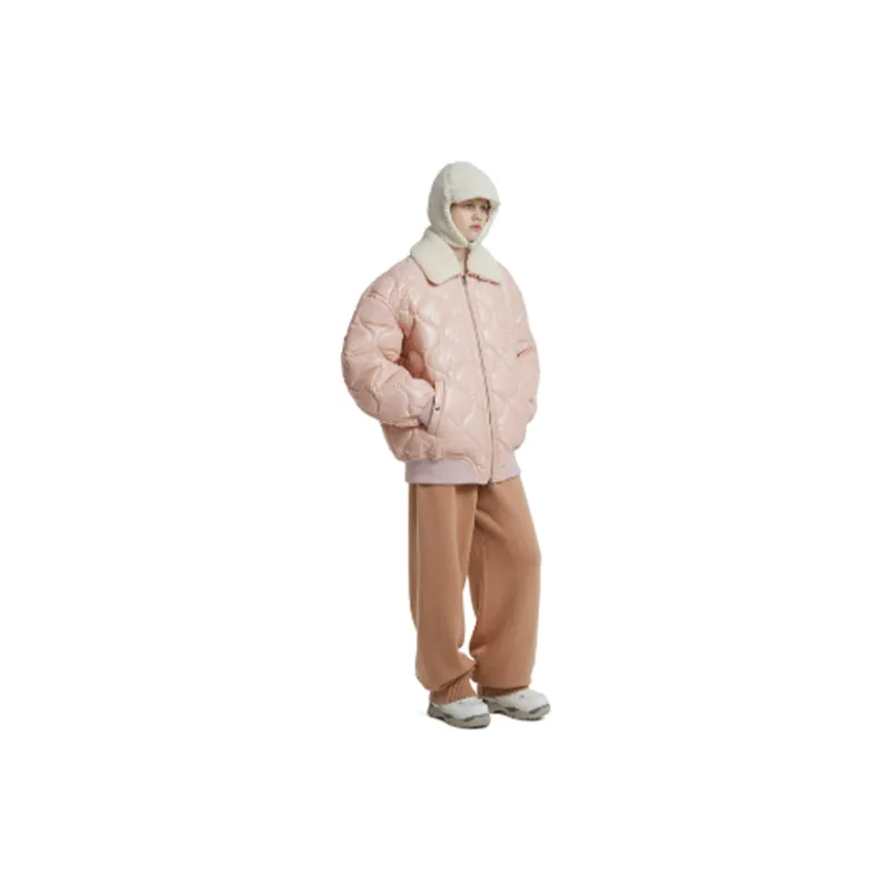 TRUNKPROJECT Lapel Loose Fit Puffer Jacket Unisex Pink-2