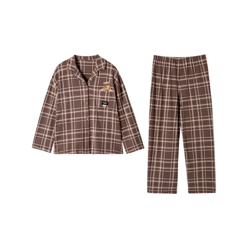 ROUKEER Pajama Set Women's Dark Brown