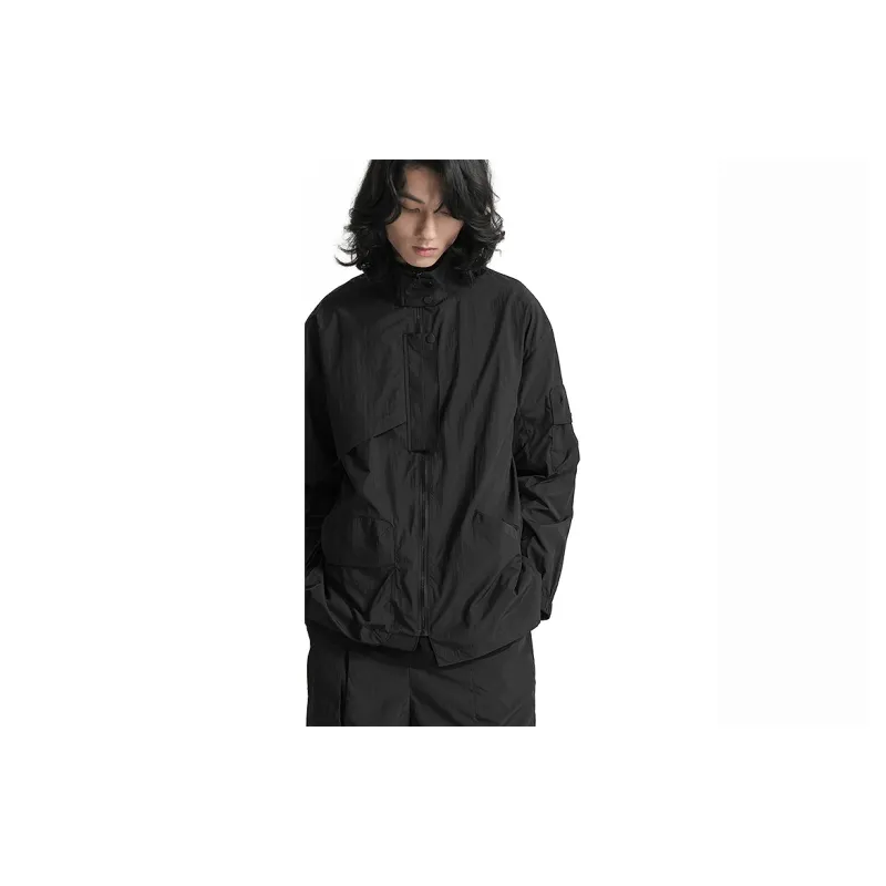 HUANXIANGZHE Jackets Unisex Black-4