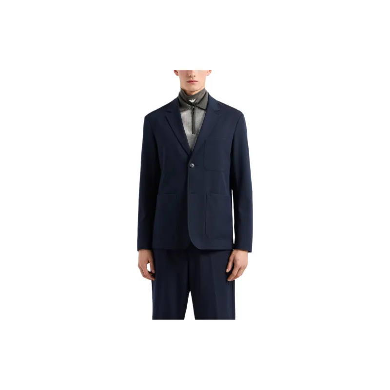 EMPORIO ARMANI Single breasted Jacket In Compact Fabric With A Wool Finish-1