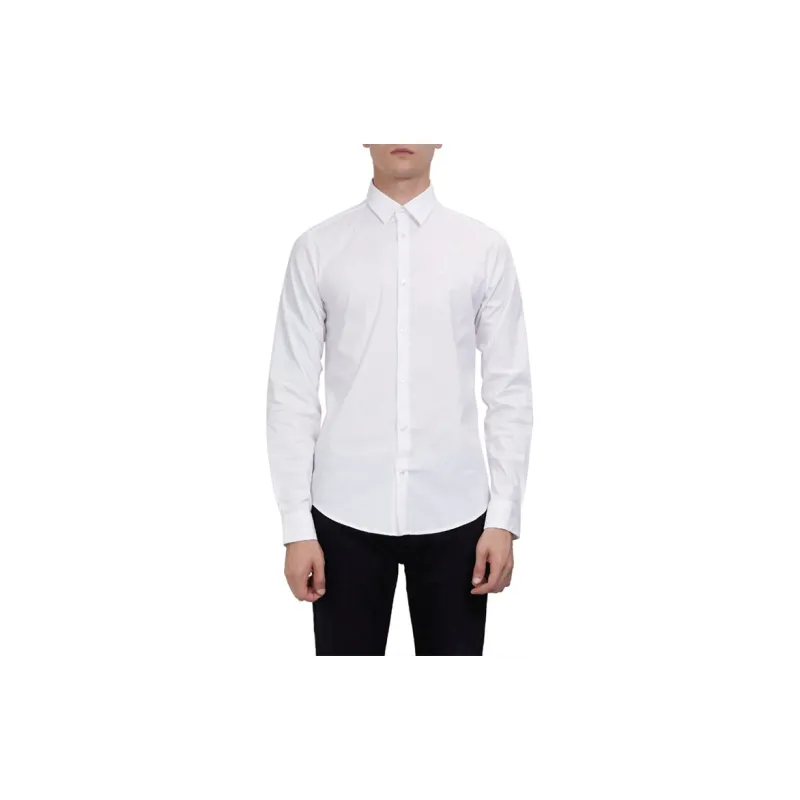 EMPORIO ARMANI Logo Embroidered Buttoned Shirt-1