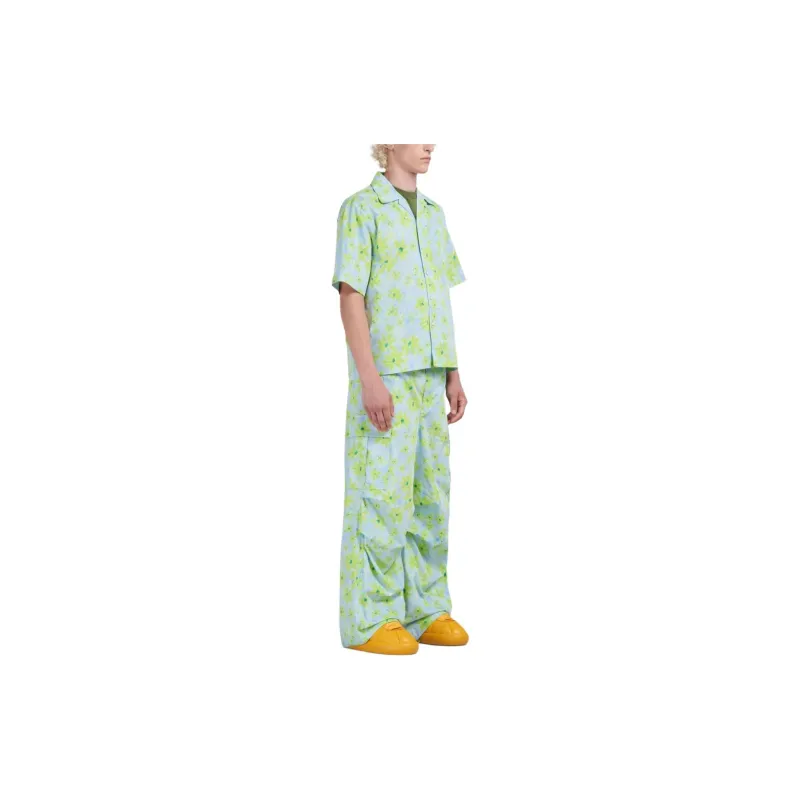 MARNI Floral print Wide leg Cargo Trousers-3
