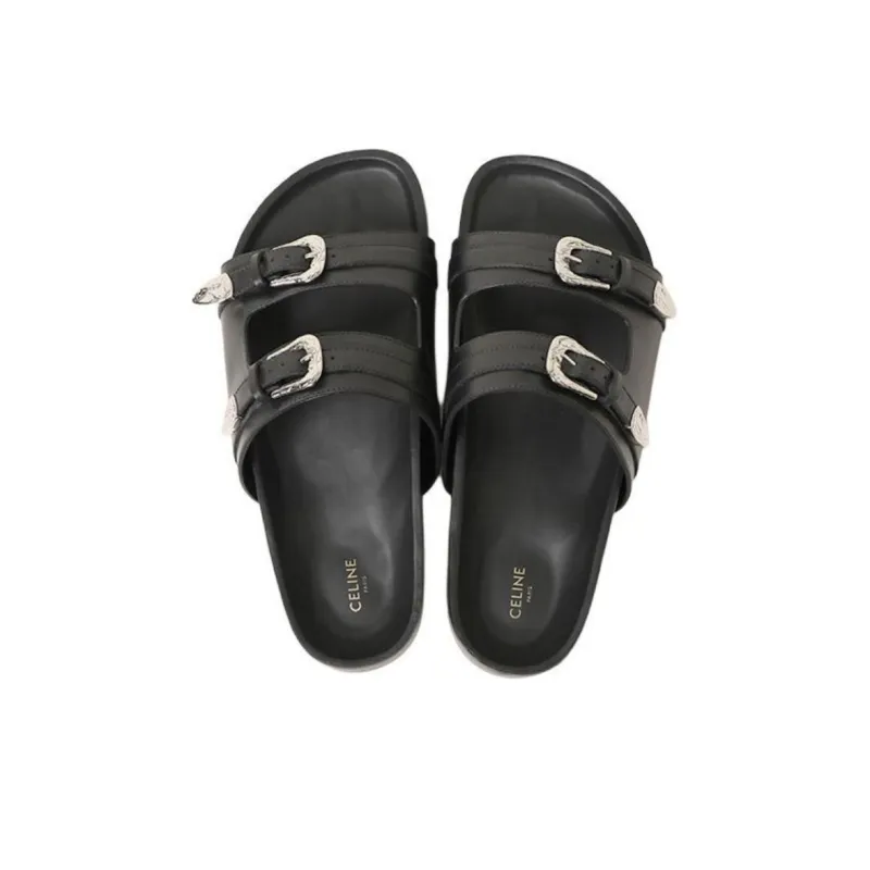 CELINE Odor-Resistant Slide Slippers Men's Black-3