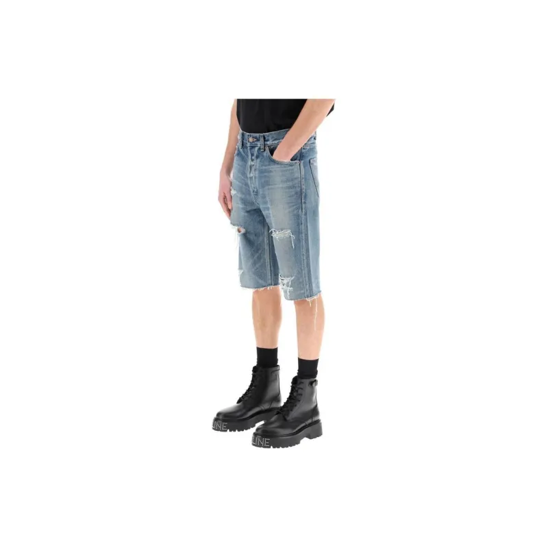 CELINE Denim Shorts Men Blue-4