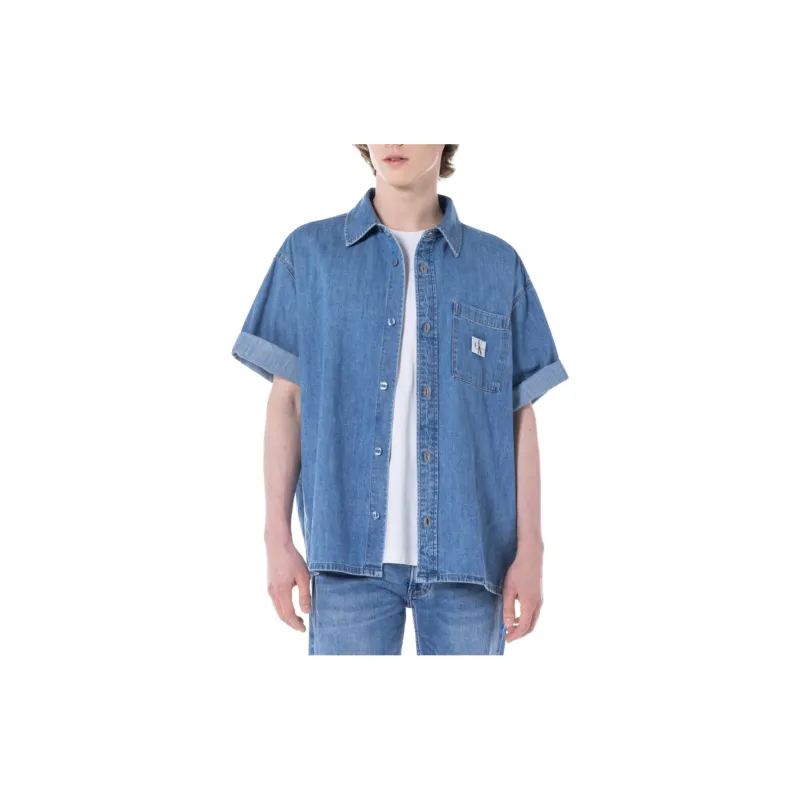 CALVIN KLEIN Shirt Men's Medium Blue-3