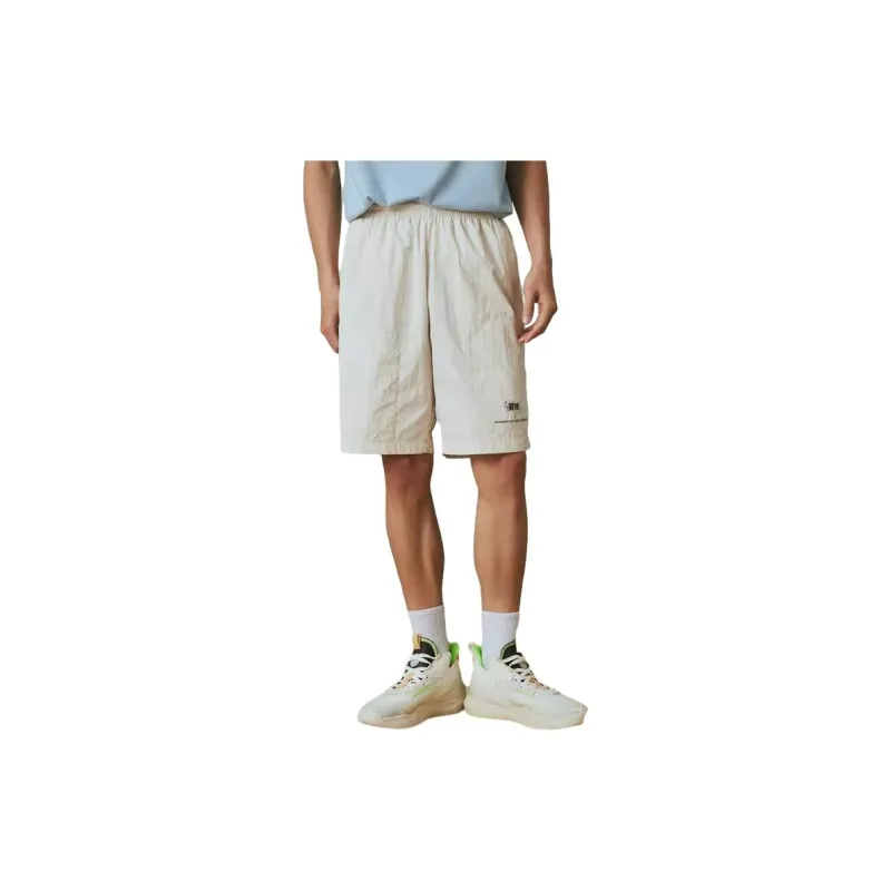 QIAODAN Casual Shorts Men's Raw Denim/Raw Denim Print-1