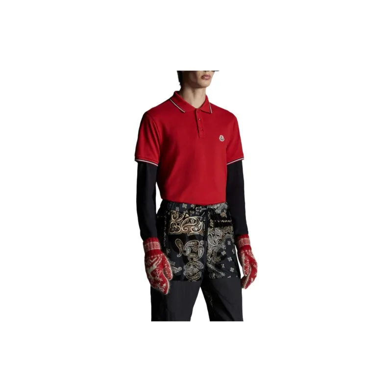 Moncler Polo Shirts Men Red-1
