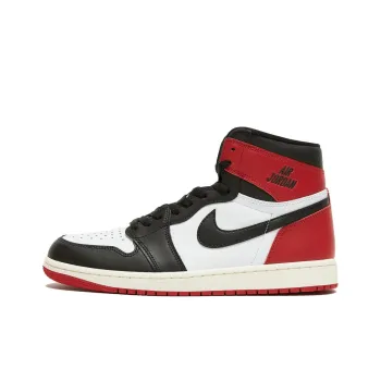 Jordan Air Jordan 1 Anti Slip Wear Resistant High Top Vintage Basketball Shoes Unisex White Black Red