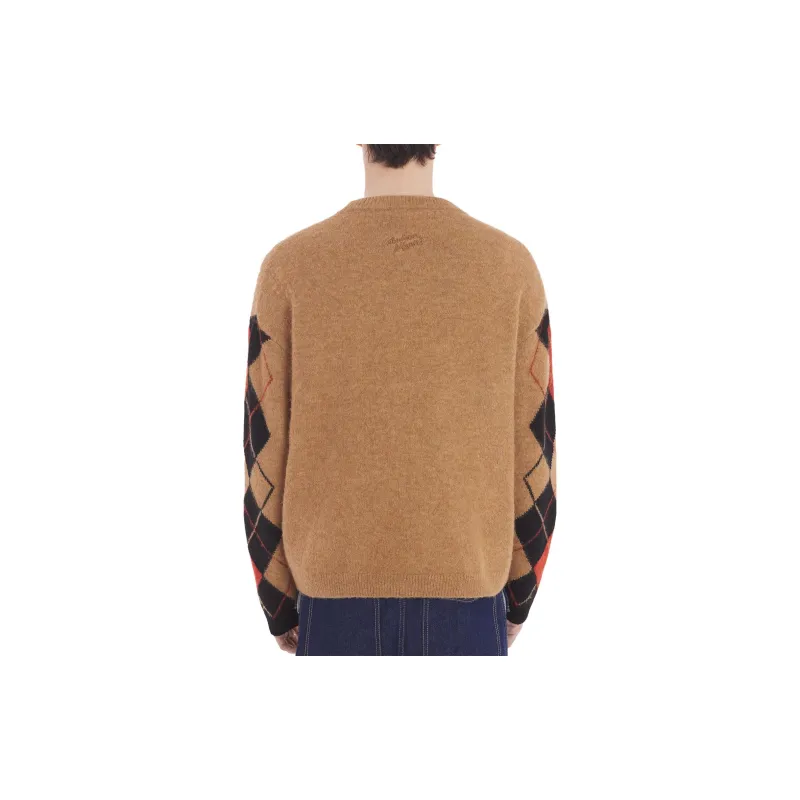 Maison Kitsune Argyle pattern Crew neck Jumper-3