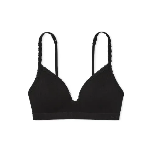 Victoria's Secret PINK Bralettes & Bra Tops Seamless Push-Up Wireless/PB Bra Women's Pure Black