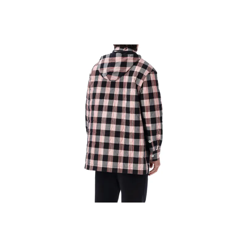 LOEWE Quilted Check Hooded Shirt-2