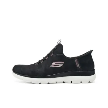 Skechers Sport Anti Slip Wear Resistant Low Top Casual Shoes Women's Black Pink